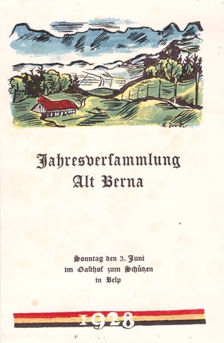 1928 - Einladung AH-Tag - Nachlass Vontobel v/o Brutus