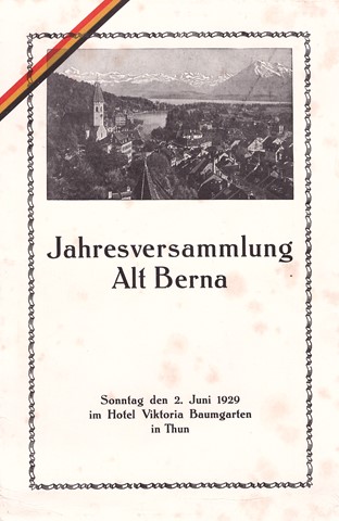 1929 - Einladung AH-Tag - Nachlass Vontobel v/o Brutus